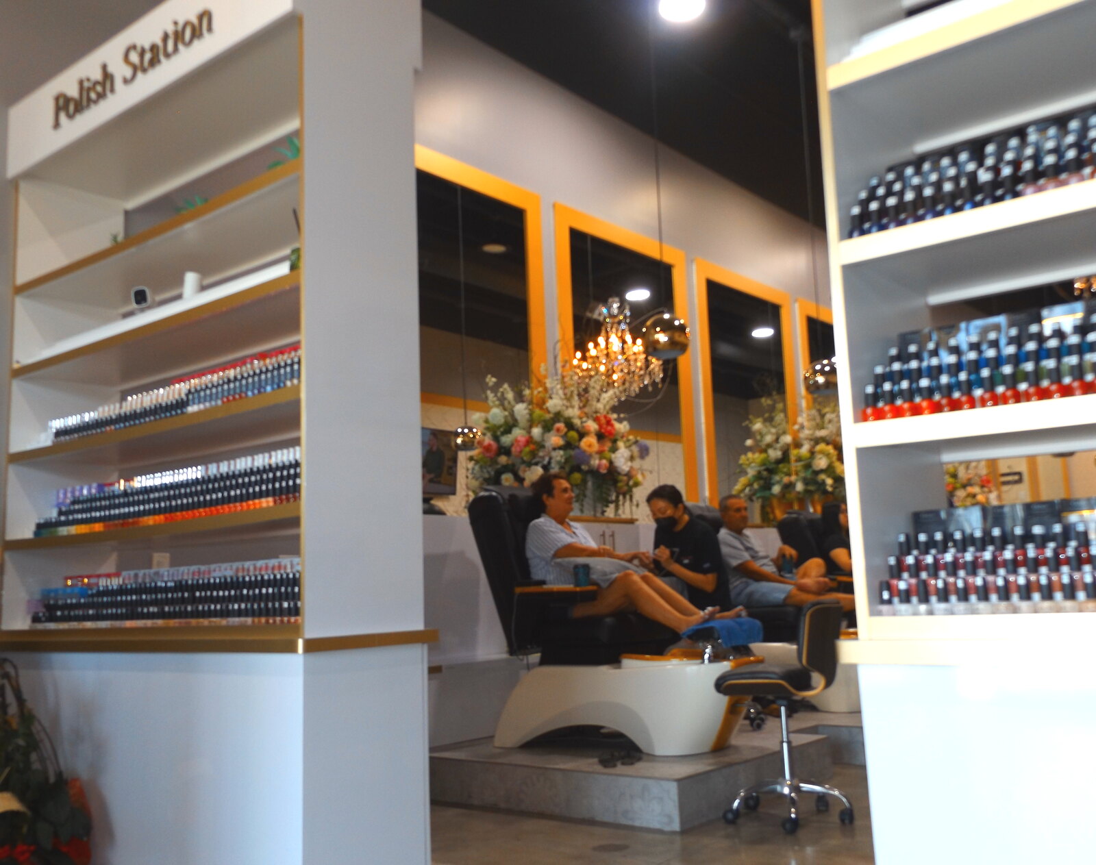 Pedicure spa thrones and Polish Station at Blossom's Nails Boutique